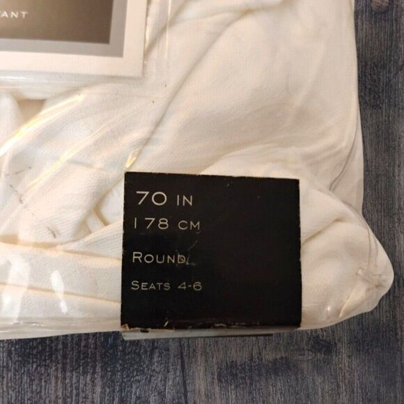 Wamsutta White Cane Stain Resistant Tablecloth Restaurant Quality 70 in Round - Picture 5 of 6